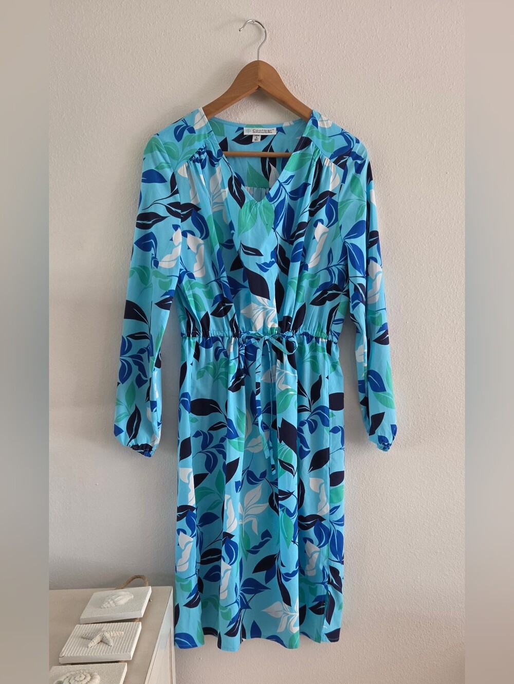Coolibar Tropical-Print SPF 50 Long-Sleeve Midi Dress